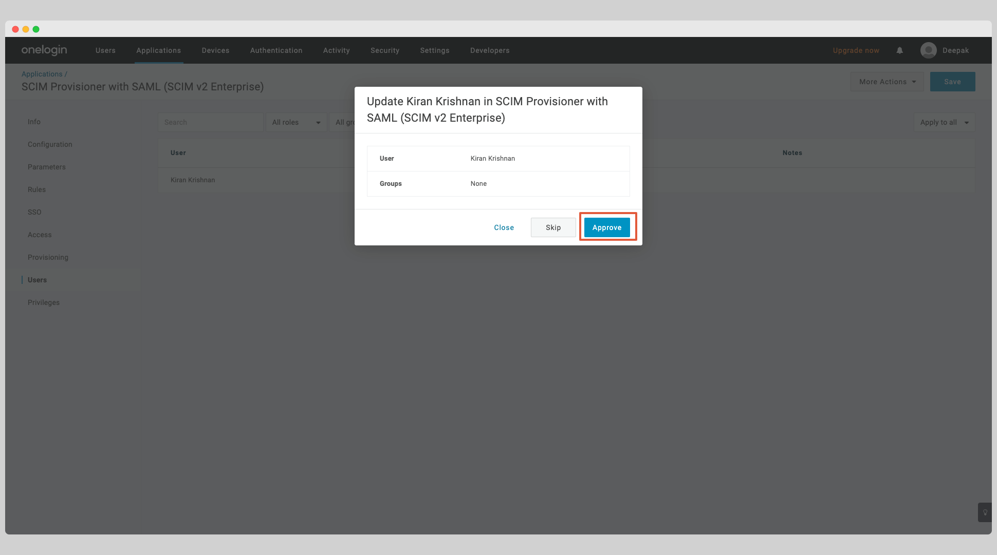 OneLogin SCIM Step 18